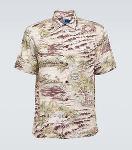 Printed bowling shirt