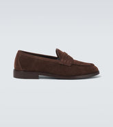 Suede penny loafers