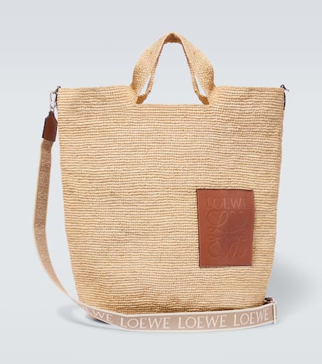 Paula's Ibiza Slit Large raffia tote bag