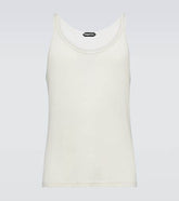 Pointelle silk tank top