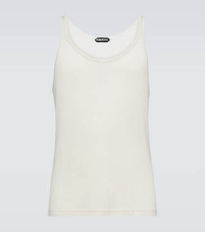Pointelle silk tank top
