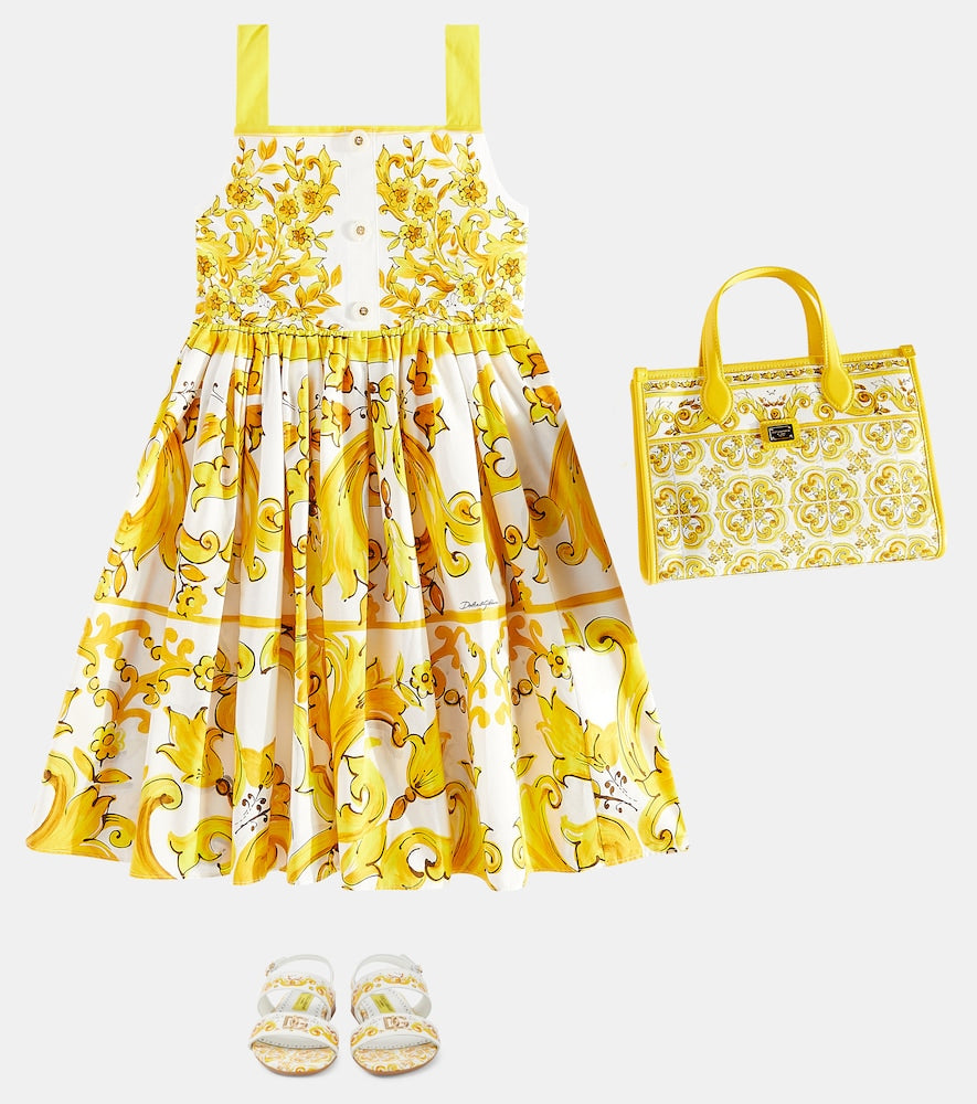 Printed leather sandals