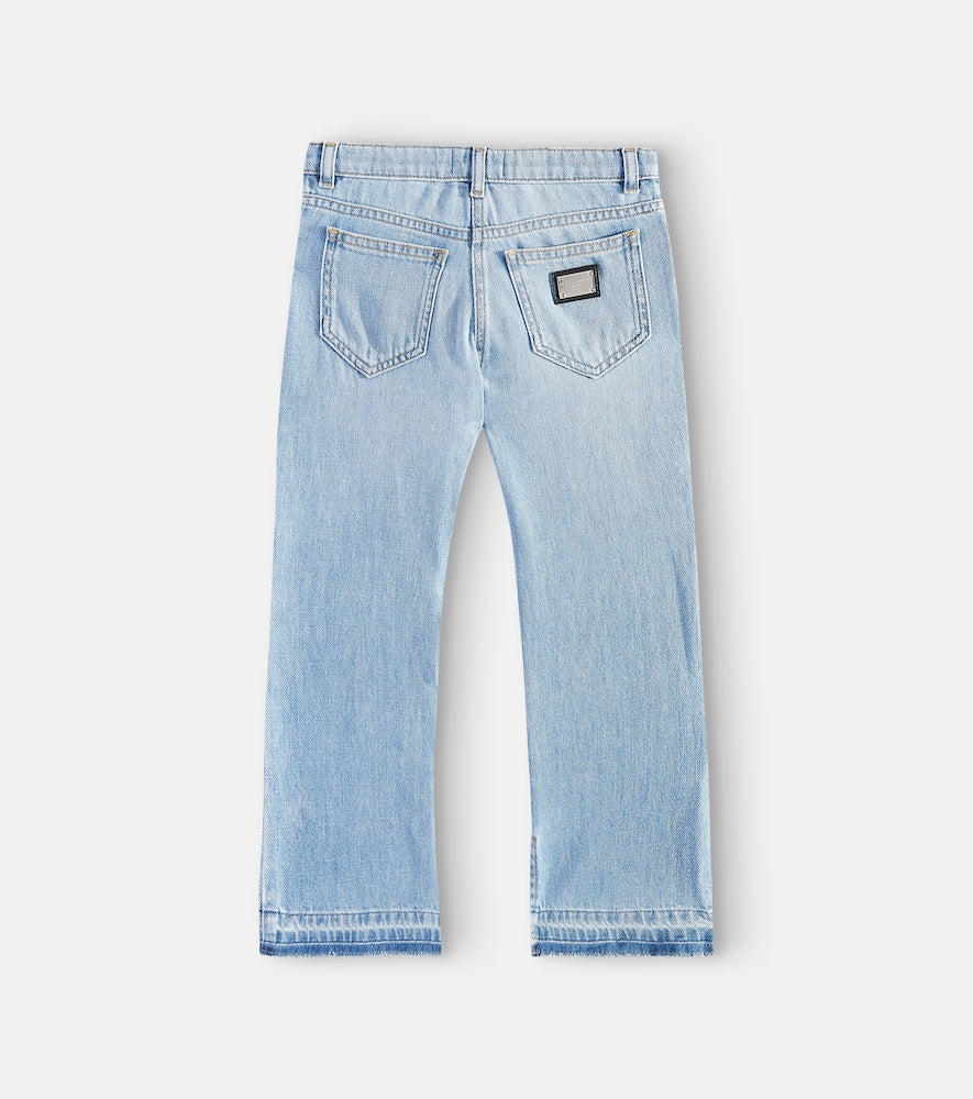 Logo flared jeans
