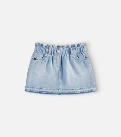 Logo denim skirt