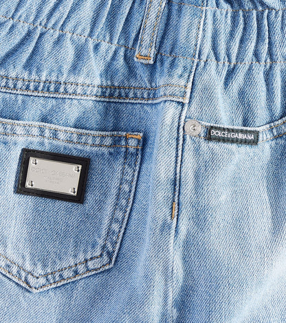 Logo denim skirt
