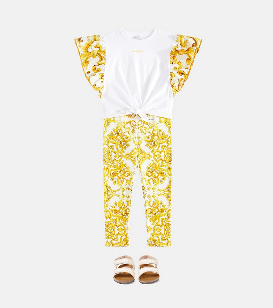 Majolica cotton-blend jersey leggings