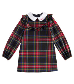 Plaid wool-blend dress