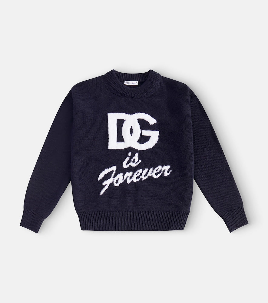 Virgin wool jacquard sweater