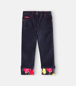 Floral straight jeans