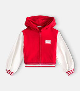 Embroidered cotton jersey hoodie