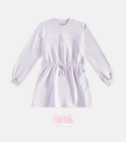 Logo cotton jersey dress
