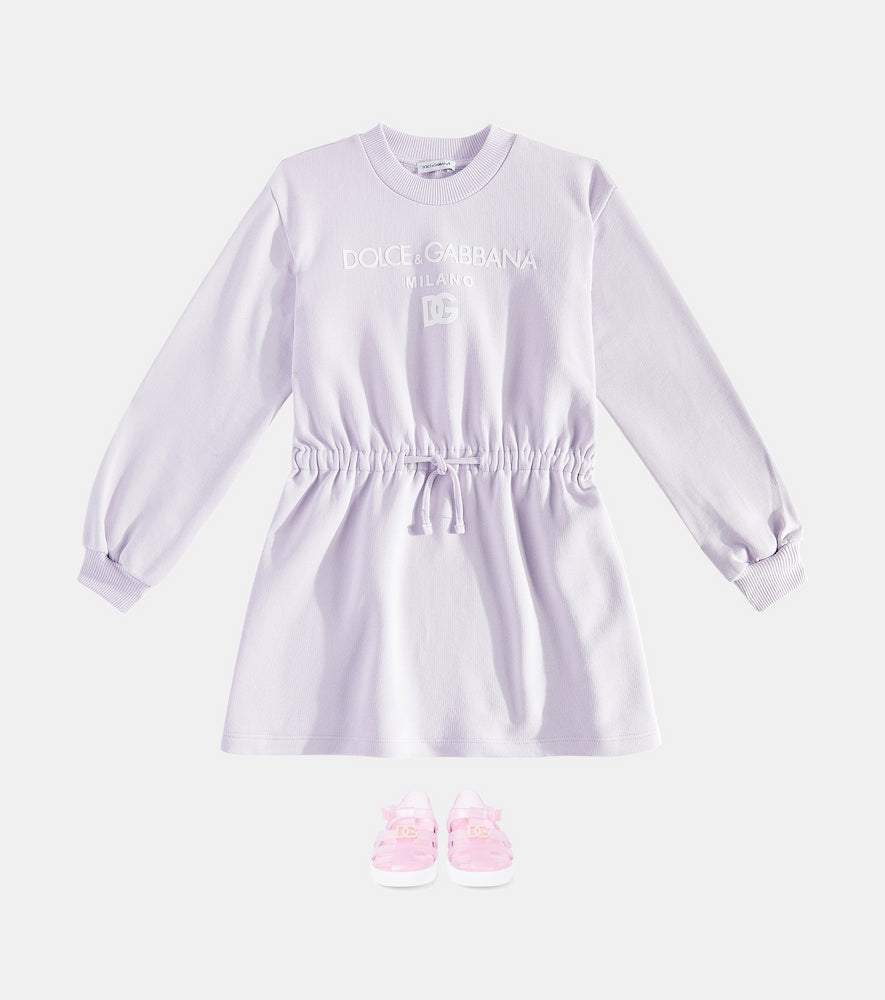 Logo cotton jersey dress
