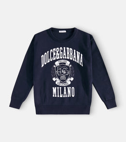 Printed cotton sweater