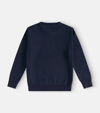 Printed cotton sweater