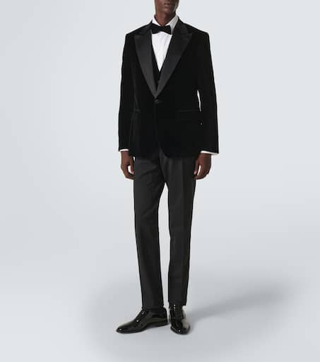 Cotton and silk-blend velvet tuxedo