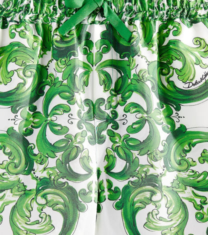 Majolica silk Bermuda shorts