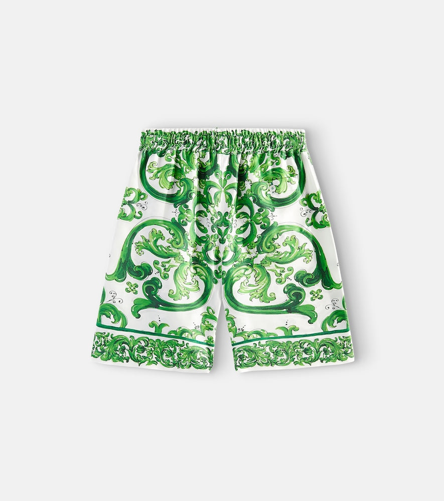 Majolica silk Bermuda shorts