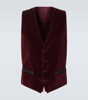 Cotton and silk velvet vest