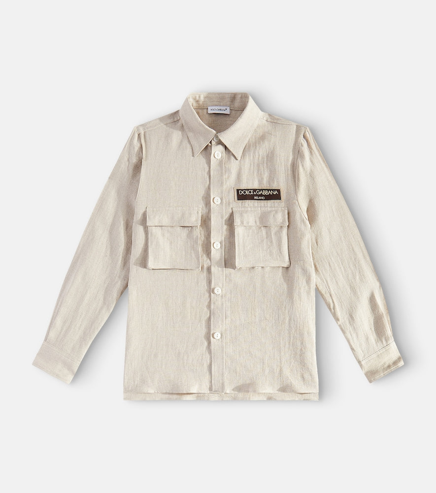 Logo linen shirt
