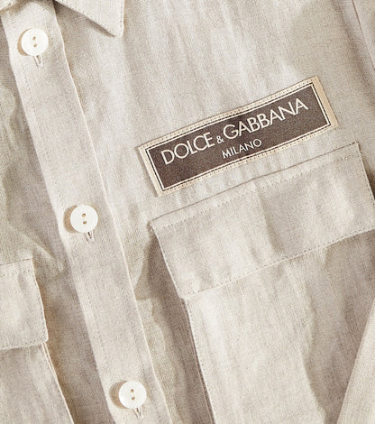 Logo linen shirt