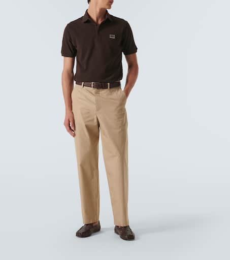 Cotton and silk chinos