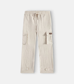 Logo linen cargo pants