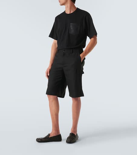 Linen cargo shorts