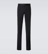 Wool and silk-blend tuxedo pants
