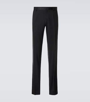 Wool and silk-blend tuxedo pants