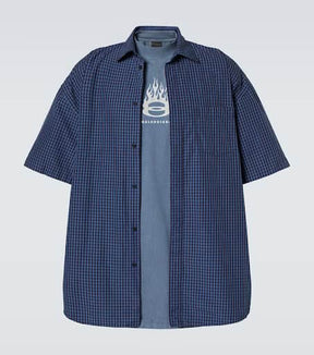 Logo layered cotton shirt