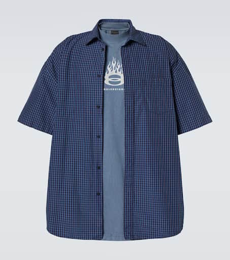 Logo layered cotton shirt