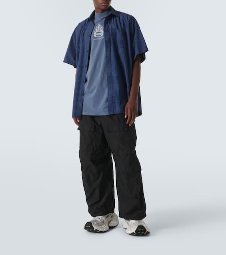 Logo layered cotton shirt