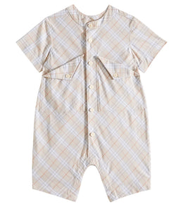 Baby Burberry Check cotton playsuit