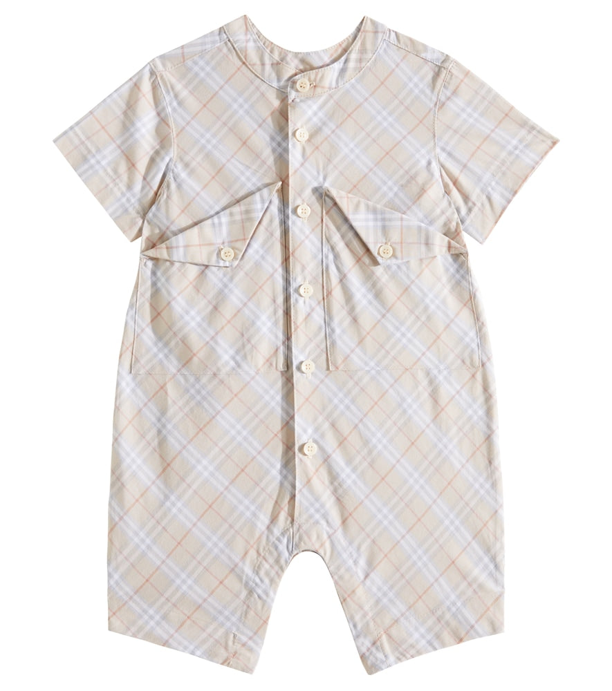 Baby Burberry Check cotton playsuit