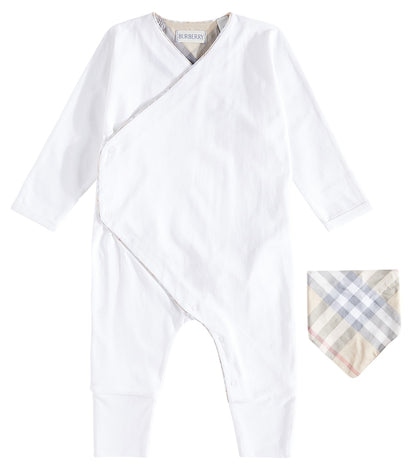 Baby cotton playsuit and bib set