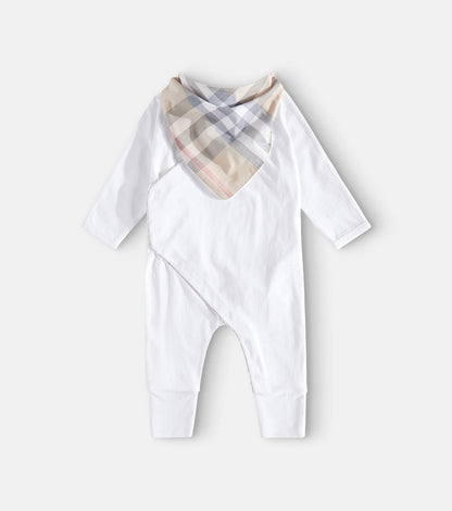 Baby cotton playsuit and bib set