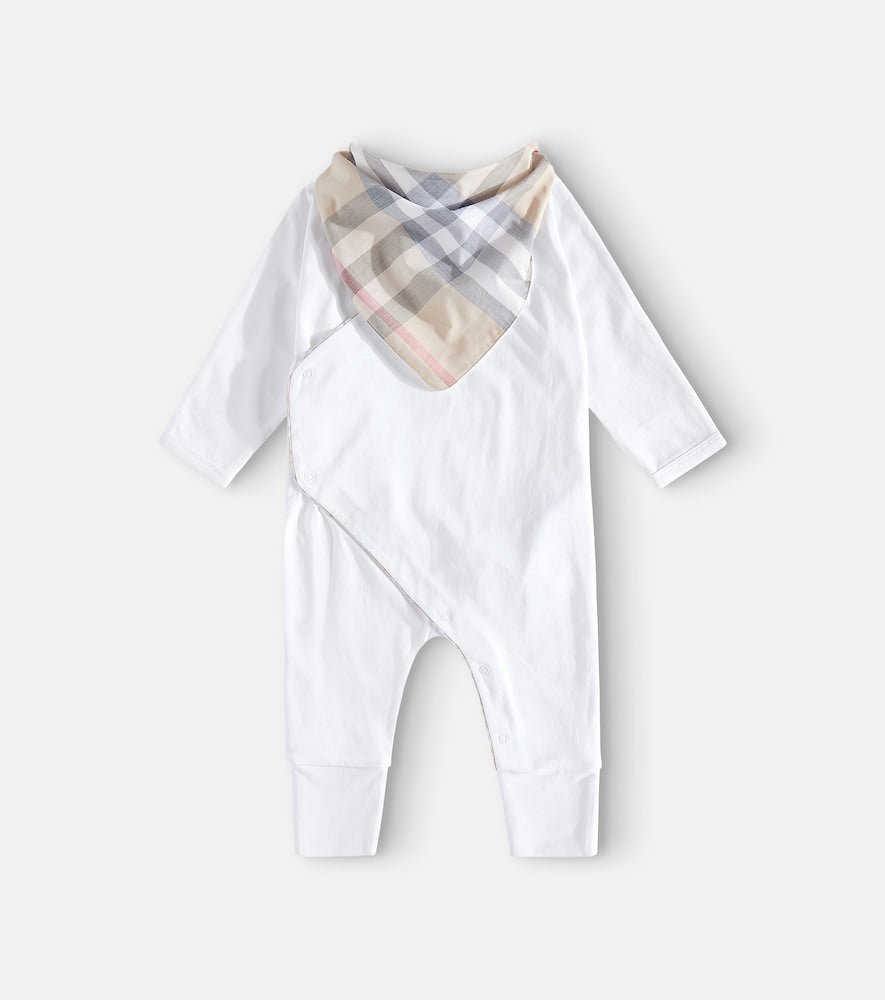 Baby cotton playsuit and bib set