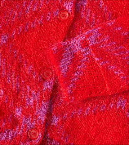 Burberry Check wool-blend cardigan