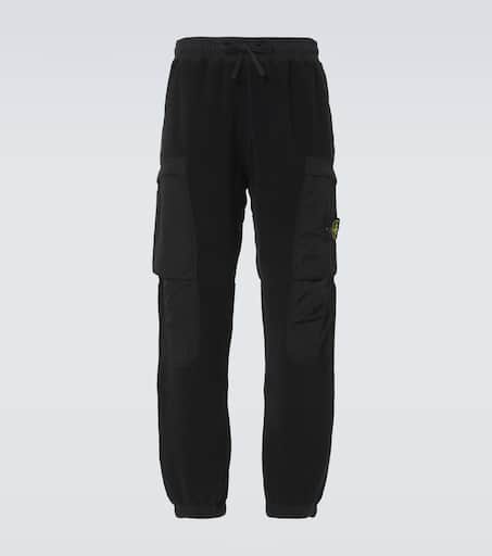 Cotton-blend fleece cargo sweatpants