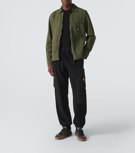 Cotton-blend fleece cargo sweatpants