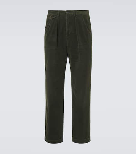 Cotton corduroy straight pants