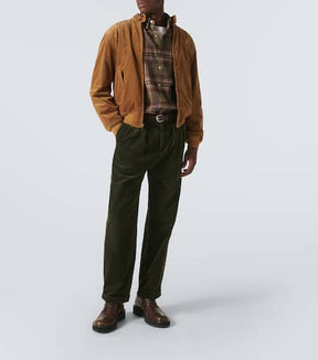 Cotton corduroy straight pants