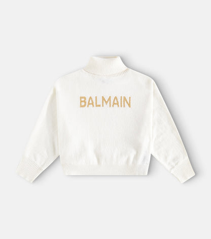 Logo wool and cashmere-blend turtleneck top