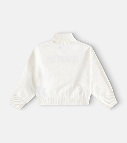 Logo wool and cashmere-blend turtleneck top