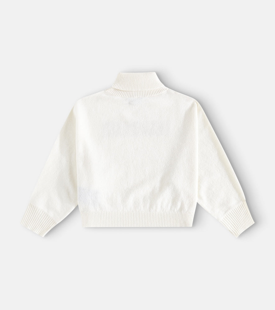 Logo wool and cashmere-blend turtleneck top