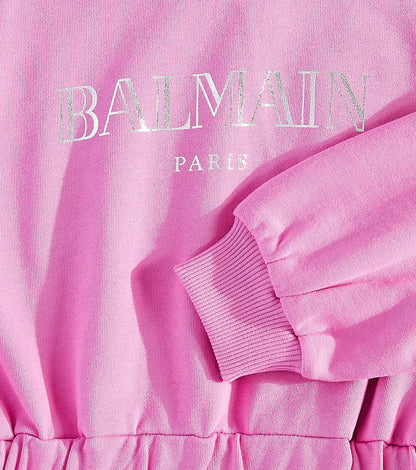 Logo cotton jersey sweatshirt dress
