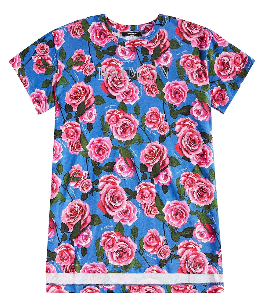 Floral cotton jersey T-shirt dress