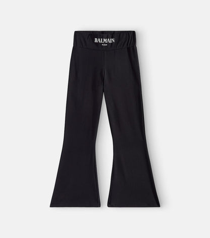 Cotton-blend jersey leggings