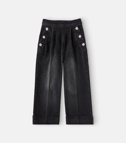 Embellished wide-leg jeans