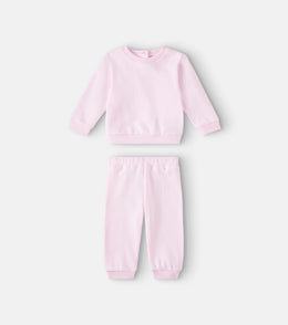 Baby cotton jersey sweatshirt and sweatpants set